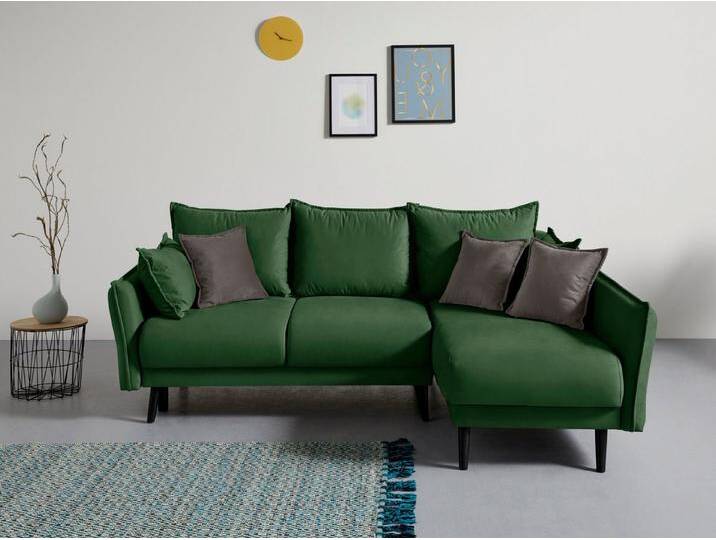 INOSIGN Ecksofa Asra L-Form, incl. Bettfunktion und Bettkasten, Seitentasche im Armteil, Federkern, grün, flaschengrün/olivegrün INOSIGN Ecksofa Asra L-Form, incl. Bettfunktion und Bettkasten, Seitentasche im Armteil, Federkern, grün, flaschengrün/olivegrün von Inosign