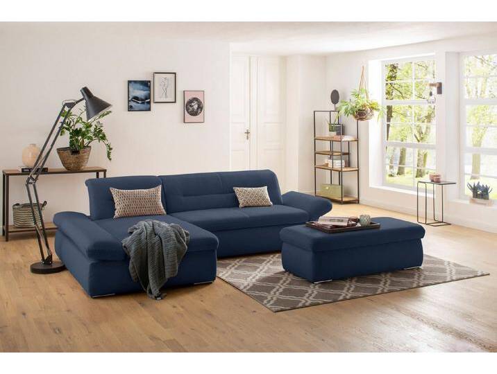 INOSIGN Ecksofa Avesa L-Form, Wahlweise mit Armteilvertsellung und Bettfunktion, B/T/H: 300/172/80cm, blau, mit Armteilverstellung-mit Schlaffunktion von Inosign