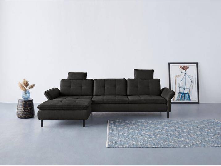 INOSIGN Ecksofa Birkholm L-Form, Armlehnverstellung, auch in Easy Clean Bezug - mit Wasser zu reinigen, schwarz, schwarz INOSIGN Ecksofa Birkholm L-Form, Armlehnverstellung, auch in Easy Clean Bezug - mit Wasser zu reinigen, schwarz, schwarz von Inosign