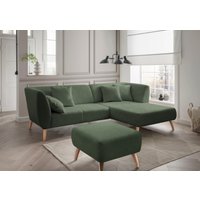 INOSIGN Ecksofa "Colori L-Form", Holzfußfarbe wählbar, inkl. 4x Zierkissen von Inosign