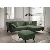 INOSIGN Ecksofa "Colori L-Form", Holzfußfarbe wählbar, inkl. 4x Zierkissen von Inosign