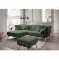 INOSIGN Ecksofa "Colori L-Form", Holzfußfarbe wählbar, inkl. 4x Zierkissen von Inosign