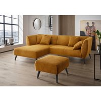 INOSIGN Ecksofa "Colori Polstermöbel mit zeitlos eleganter Rückenführung. L-Form", Holzfußfarbe wählbar, inkl. 4x Zierkissen von Inosign