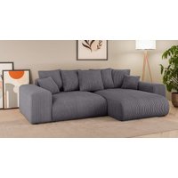 Home affaire Ecksofa "LAKESIDE mit Bettfunktion und Bettkasten, B/T/H 257/166/84 cm", L-Form, Recamiere beidseitig montierbar, mit Wellenunterfederung von home affaire