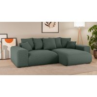 Home affaire Ecksofa "LAKESIDE mit Bettfunktion und Bettkasten, B/T/H 257/166/84 cm", L-Form, Recamiere beidseitig montierbar, mit Wellenunterfederung von home affaire