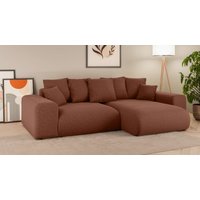 Home affaire Ecksofa "LAKESIDE mit Bettfunktion und Bettkasten, B/T/H 257/166/84 cm", L-Form, Recamiere beidseitig montierbar, mit Wellenunterfederung von home affaire