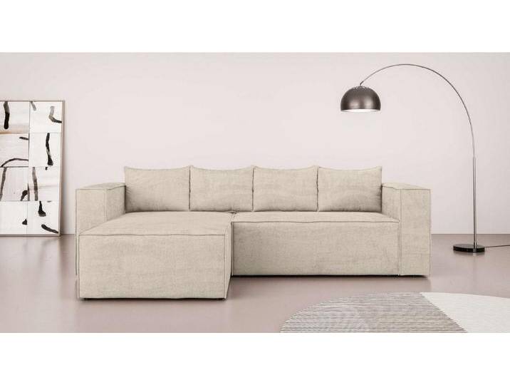 INOSIGN Ecksofa LINCOLNVILLE mit Bettfunktion und Bettkasten, Maße B/H/T 244/76/150 cm, L-Form mit Wellenunterfederung, Recamiere beidseitig montierbar von Inosign