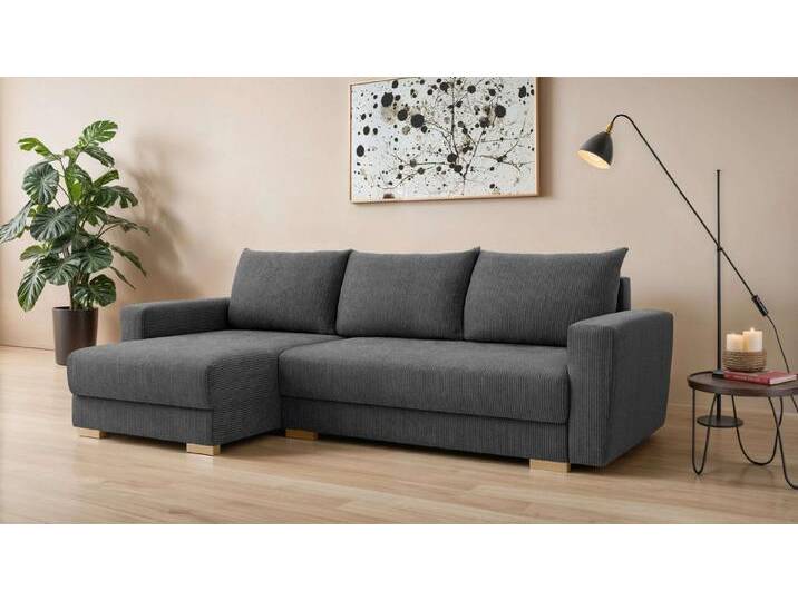 INOSIGN Ecksofa MAGHERA universell Schlafsofa mit Bettkasten, Maße B/T/H: 255/142/84cm, L-Form mit Recamiere rechts oder links montierbar, hoher Sitzkomfort von Inosign