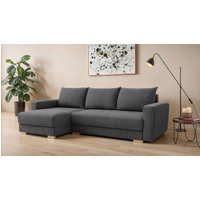 INOSIGN Ecksofa "MAGHERA universell Schlafsofa mit Bettkasten, Maße B/T/H: 255/142/84cm", L-Form mit Recamiere rechts oder links montierbar, hoher Sitzkomfort von Inosign