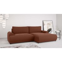 INOSIGN Ecksofa "Marsby, mit Bettfunktion und Bettkasten, Maße: B/H/T 242/65/145 cm", L-Form mit Wellenunterfederung, Recamiere links oder rechts bestellbar von Inosign
