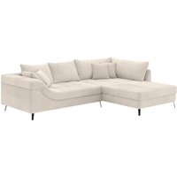 Mr. Couch Ecksofa "Portofino L-Form", 4 Bezugsqualitäten, 13,5 cm hohe Metall-Profilfüße in matt-schwarz von Mr. Couch