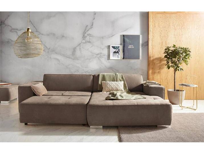 INOSIGN Ecksofa Sapporo L-Form, Federkern, braun, mit Bettfunktion INOSIGN Ecksofa Sapporo L-Form, Federkern, braun, mit Bettfunktion von Inosign
