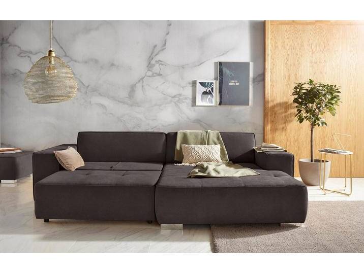 INOSIGN Ecksofa Sapporo L-Form, Federkern, braun, mit Bettfunktion von Inosign