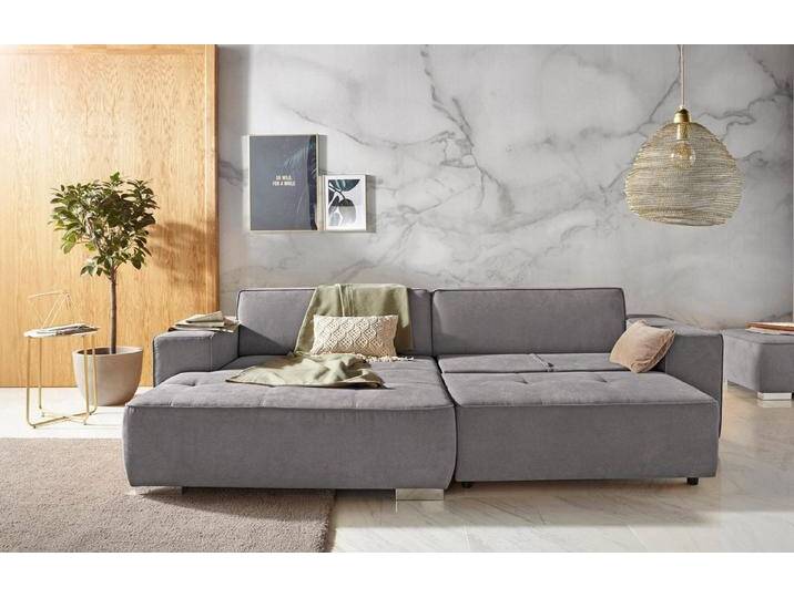 INOSIGN Ecksofa Sapporo L-Form, Federkern, grau, mit Bettfunktion von Inosign