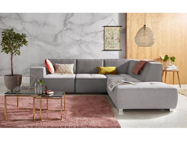 INOSIGN Ecksofa Sapporo L-Form, Federkern, grau, mit Bettfunktion von Inosign