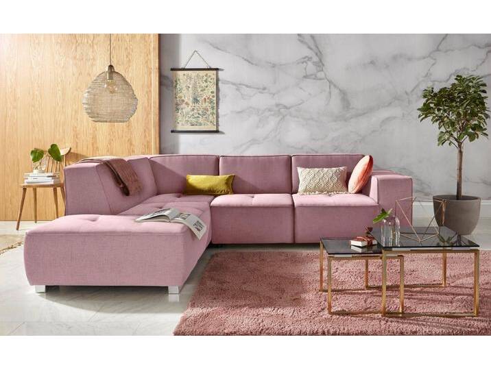 INOSIGN Ecksofa Sapporo L-Form, Federkern, rosa, mit Bettfunktion INOSIGN Ecksofa Sapporo L-Form, Federkern, rosa, mit Bettfunktion von Inosign