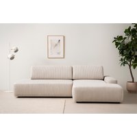 INOSIGN Ecksofa "TORGE, Schlafsofa Cord, Samtvelours u. Strukur fein, Couch in L-Form", Schlaffunktion und Bettkasten, Liegefläche: 210x125 cm, neues Design von Inosign