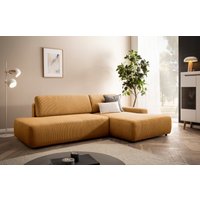 INOSIGN Ecksofa "TORGE, Schlafsofa Cord, Samtvelours u. Strukur fein, Couch in L-Form", Schlaffunktion und Bettkasten, Liegefläche: 210x125 cm, neues Design von Inosign
