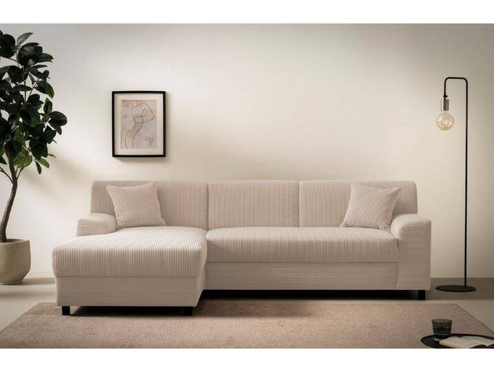 DOMO collection Ecksofa Turah 2, L-Form, Cord oder Luxus-Microfaser, komfortabler Federkern, B/T/H: 241/146/79 cm, incl. Zierkissen, mit Bettfunktion DOMO collection Ecksofa Turah 2, L-Form, Cord oder Luxus-Microfaser, komfortabler Federkern, B/T/H: 241/146/79 cm, incl. Zierkissen, mit Bettfunktion von Domo-collection