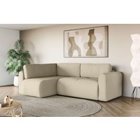 INOSIGN Ecksofa "Zacharia wahlweise Schlafsofa mit Bettkasten, B/T/H 250/166/86 cm", L-Form mit Wellenunterfederung, Ottomane rechts oder links bestellbar von Inosign