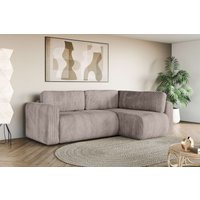 INOSIGN Ecksofa "Zacharia wahlweise Schlafsofa mit Bettkasten, B/T/H 250/166/86 cm", L-Form mit Wellenunterfederung, Ottomane rechts oder links bestellbar von Inosign