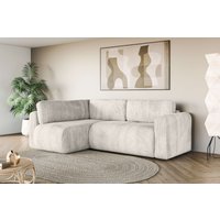 INOSIGN Ecksofa "Zacharia wahlweise Schlafsofa mit Bettkasten, B/T/H 250/166/86 cm" L-Form mit Wellenunterfederung, Ottomane rechts oder links bestellbar von Inosign