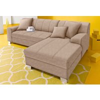 INOSIGN Ecksofa "Turah incl. Zierkissen, moderne Steppung, auch in Leder", wahlweise mit Bettfunktion, Schlafsofa, B/T/H: 239/152/75 cm, L-Form von Inosign