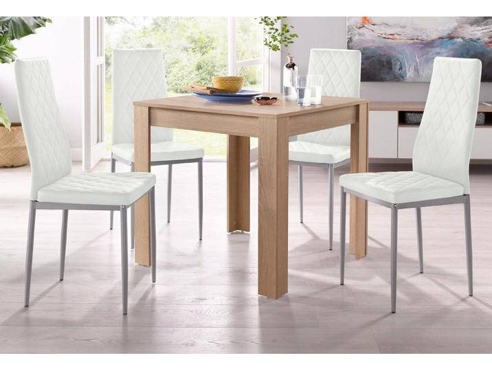INOSIGN Essgruppe, (Set, 5-tlg), mit Tisch in Eichefarben Sägerau, Breite 80 cm, weiß, eichefarben Sägerau/weiß von Inosign