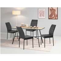 INOSIGN Essgruppe "CANNINGTONEG", (Esszimmer, Essgruppe, Sitzgruppe TOPSELLER), Metall Gestell, Tischplatte MDF mit Melaminbeschichtung von Inosign