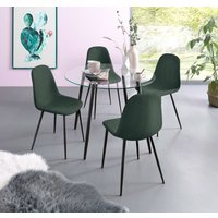 INOSIGN Essgruppe "Danny-Miller", (Set, 5 tlg., Set 100 cm), Glastisch 100x100 cm mit 4 Stühlen in Cord, Gestell aus Metall von Inosign