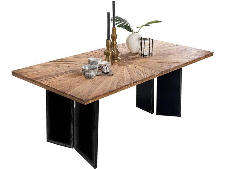 INOSIGN Esstisch (1-St), mit extravagantem Sonnendesign, beige schwarz, 180x100 cm von Inosign