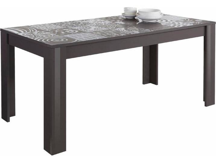 INOSIGN Esstisch Miro, Breite 180 cm mit oder ohne Ansteckplatten, beige, mit Auszug, Anthrazit Hochglanz Lack mit Siebdruck INOSIGN Esstisch Miro, Breite 180 cm mit oder ohne Ansteckplatten, beige, mit Auszug, Anthrazit Hochglanz Lack mit Siebdruck von Inosign