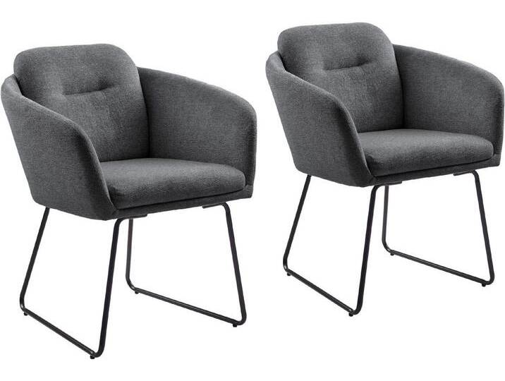 INOSIGN Esszimmerstuhl Sphere (Set, 2 St), hochwertiger Strukturstoffbezug, Metallgestell, Sitzhöhe 49 cm, grau, anthrazit von Inosign