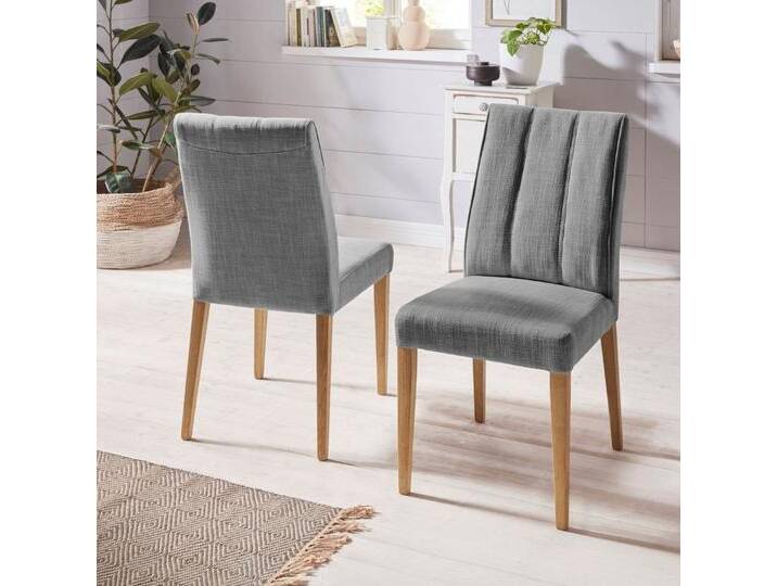 INOSIGN Esszimmerstuhl (Set, 2 St), Rückenlehne mit Steppung, grau, Polyester, grau von Inosign