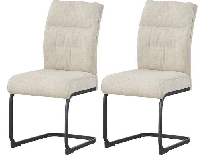 INOSIGN Esszimmerstuhl BARRIE, 2er Set, mit Metallgestell in matt schwarz (Set, 2 St), in verschiedenen Farben, Belsatbarkeit pro Stuhl 120 kg, beige von Inosign
