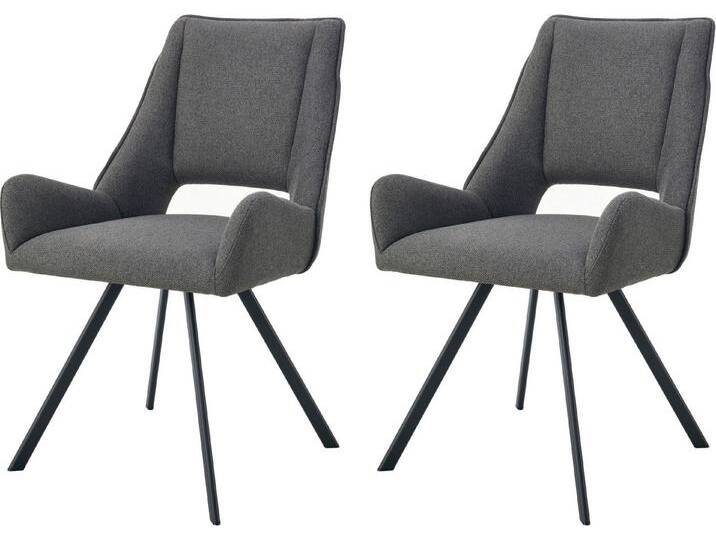 INOSIGN Esszimmerstuhl BRANDON, 2er Set, mit Metallgestell in matt schwarz (Set, 2 St), in verschiedenen Farben, Belsatbarkeit pro Stuhl 120 kg, 360° drehbar von Inosign