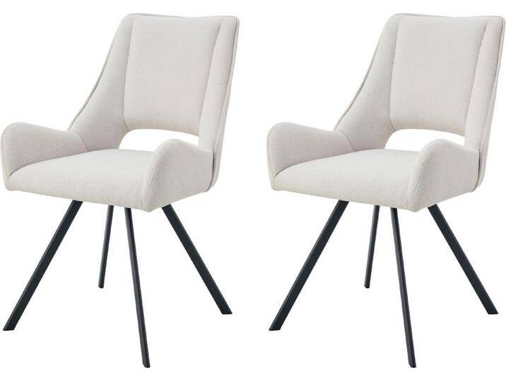 INOSIGN Esszimmerstuhl BRANDON, 2er Set, mit Metallgestell in matt schwarz (Set, 2 St), in verschiedenen Farben, Belsatbarkeit pro Stuhl 120 kg, beige von Inosign