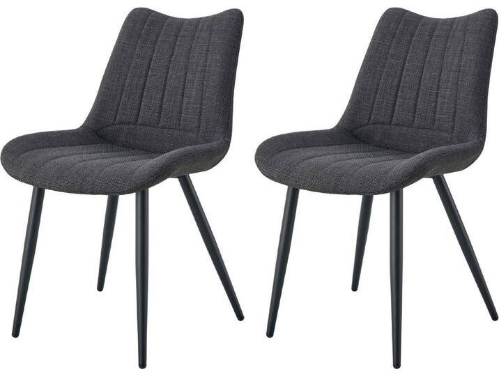 INOSIGN Esszimmerstuhl DAWSON, 2er Set, mit Metallgestell in matt schwarz (Set, 2 St), in verschiedenen Farben, Belsatbarkeit pro Stuhl 120 kg, mit Griffloch von Inosign