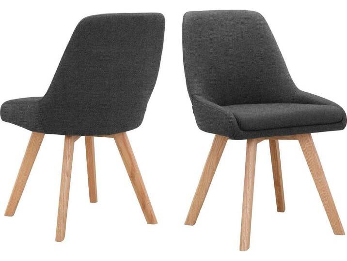 INOSIGN Esszimmerstuhl Dilla, TOPSELLER! (Set, 1 St), im 1er und 2er Set, Webstoff Bezug, Sitzhöhe 48 cm, Küchenstuhl, grau, 1 St., anthrazit von Inosign