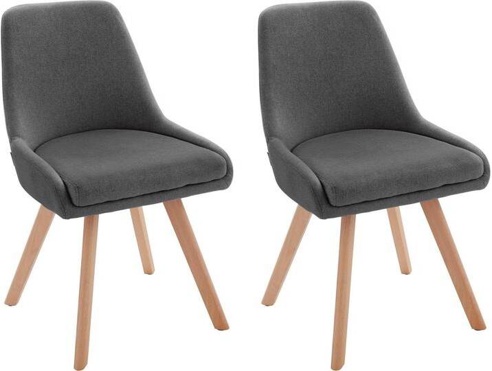 INOSIGN Esszimmerstuhl Dilla, TOPSELLER! (Set, 2 St), im 1er und 2er Set, Webstoff Bezug, Sitzhöhe 48 cm, Küchenstuhl, grau, 2 St., anthrazit von Inosign