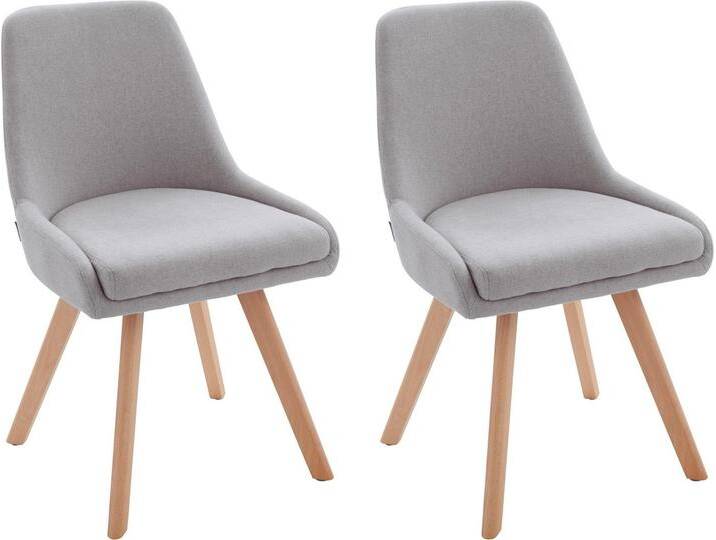 INOSIGN Esszimmerstuhl Dilla, TOPSELLER! (Set, 2 St), im 1er und 2er Set, Webstoff Bezug, Sitzhöhe 48 cm, Küchenstuhl, grau, 2 St., hellgrau von Inosign