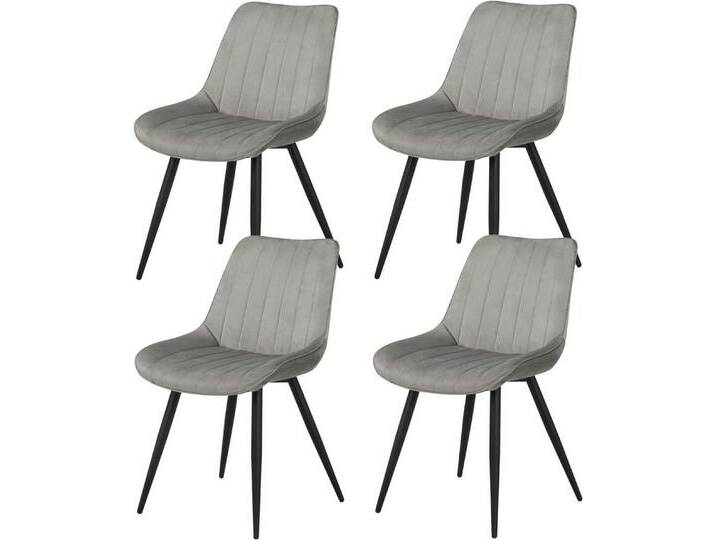 INOSIGN Esszimmerstuhl Fairview, TOPSELLER!, OTTOs Choice (Set, 4 St), Polsterstuhl mit weichem Samtveloursbezug, Metallgestell, grau, hellgrau von Inosign