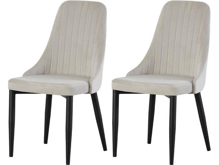 INOSIGN Esszimmerstuhl GARNBY, 2er Set, mit Metallgestell in matt schwarz (Set, 2 St), in verschiedenen Farben, Belsatbarkeit pro Stuhl 120 kg, Velour Stoff von Inosign