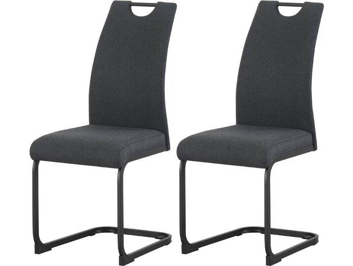 INOSIGN Esszimmerstuhl KANATA, 2er Set, mit Metallgestell in matt schwarz (Set, 2 St), in verschiedenen Farben, Belsatbarkeit pro Stuhl 120 kg, grau von Inosign