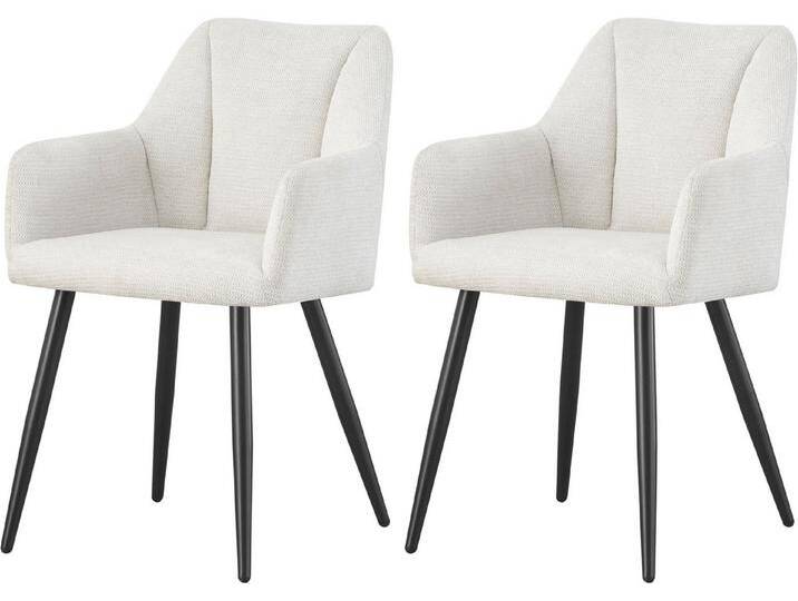 INOSIGN Esszimmerstuhl MILTON, 2er Set, mit Metallgestell in matt schwarz (Set, 2 St), in verschiedenen Farben, Belsatbarkeit pro Stuhl 120 kg, mit Armlehne von Inosign