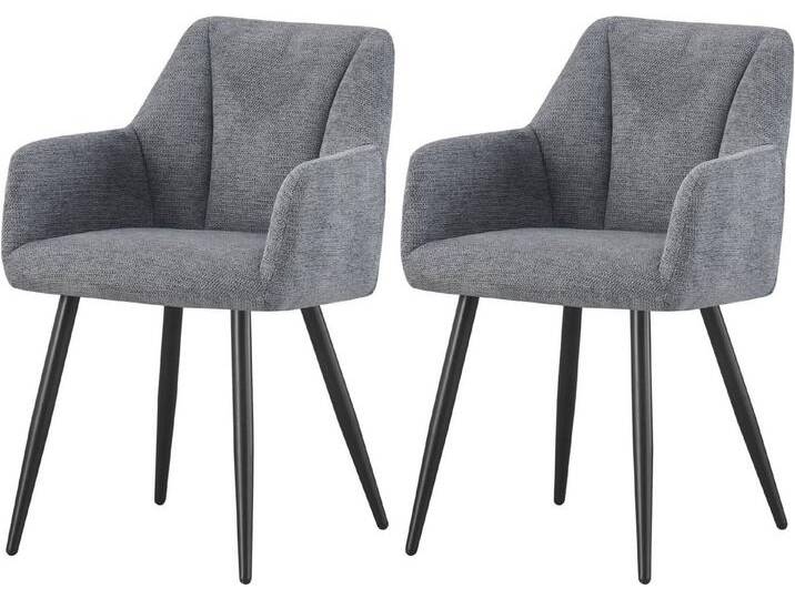 INOSIGN Esszimmerstuhl MILTON, 2er Set, mit Metallgestell in matt schwarz (Set, 2 St), in verschiedenen Farben, Belsatbarkeit pro Stuhl 120 kg, mit Griffloch von Inosign