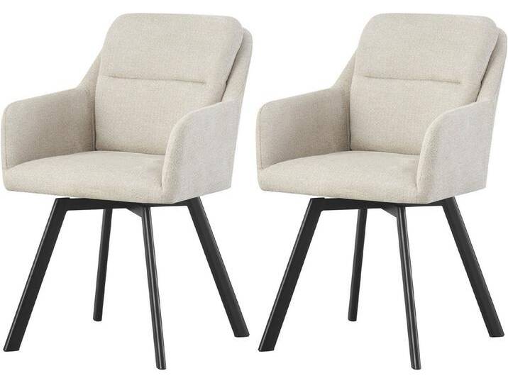 INOSIGN Esszimmerstuhl NEEPAWA, 2er Set, mit Metallgestell in matt schwarz (Set, 2 St), in verschiedenen Farben, Belsatbarkeit pro Stuhl 120 kg, mit Armlehne von Inosign