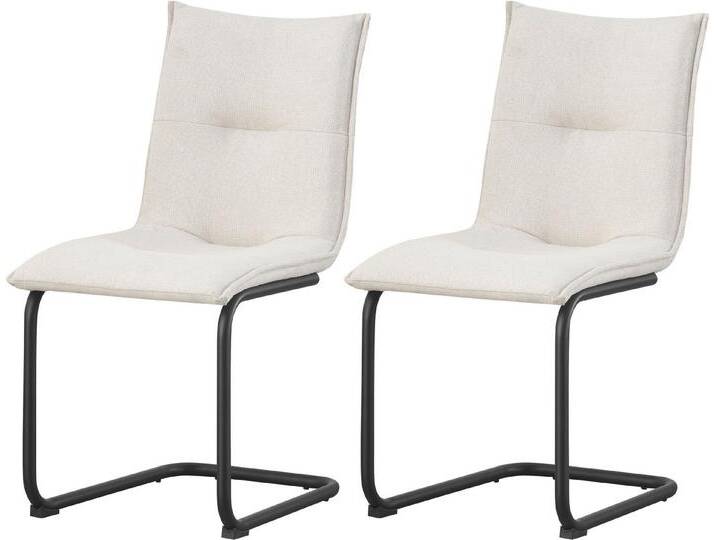 INOSIGN Esszimmerstuhl SARNIA, 2er Set, mit Metallgestell in matt schwarz (Set, 2 St), in verschiedenen Farben, Belsatbarkeit pro Stuhl 120 kg, beige von Inosign
