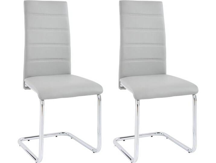 INOSIGN Freischwinger Adora (Set, 4 St), (2 oder 4 Stück) Bezug in Kunstleder, verchromtes Metallgestell, grau, 4 St., grau von Inosign