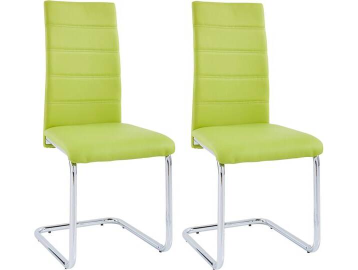 INOSIGN Freischwinger Adora (Set, 4 St), (2 oder 4 Stück) Bezug in Kunstleder, verchromtes Metallgestell, grün, 4 St., grün von Inosign